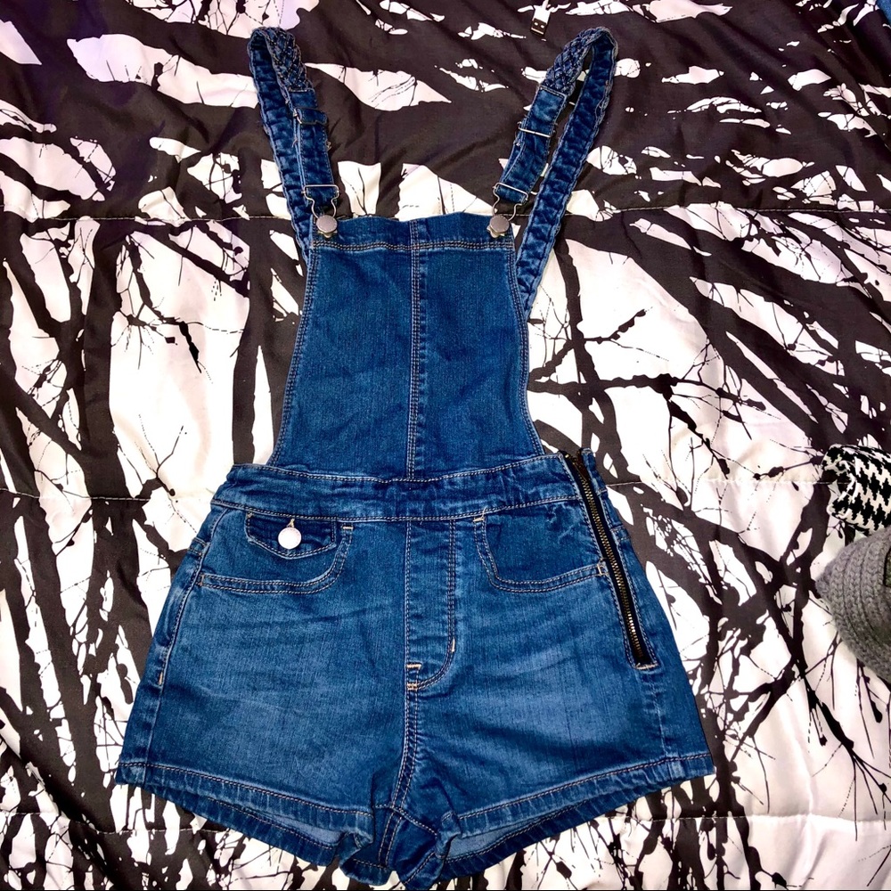 Pacsun denim overall shorts